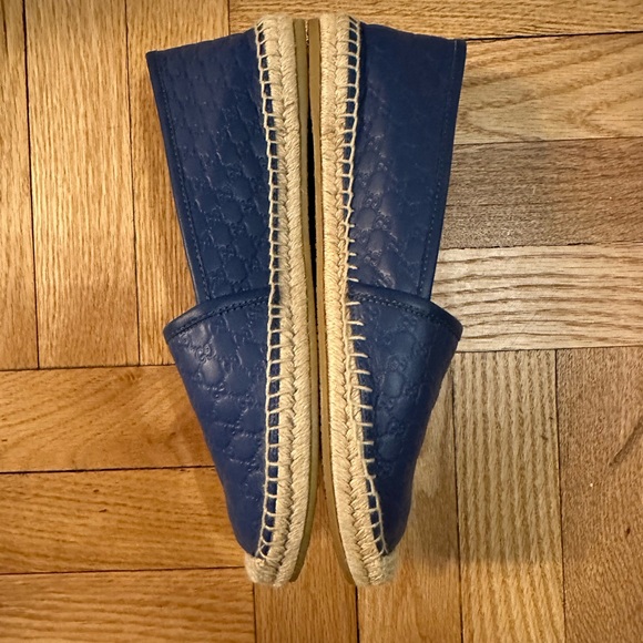 Gucci Blue Microguccissima Leather Espadrilles Size 7.5 - Picture 2 of 8